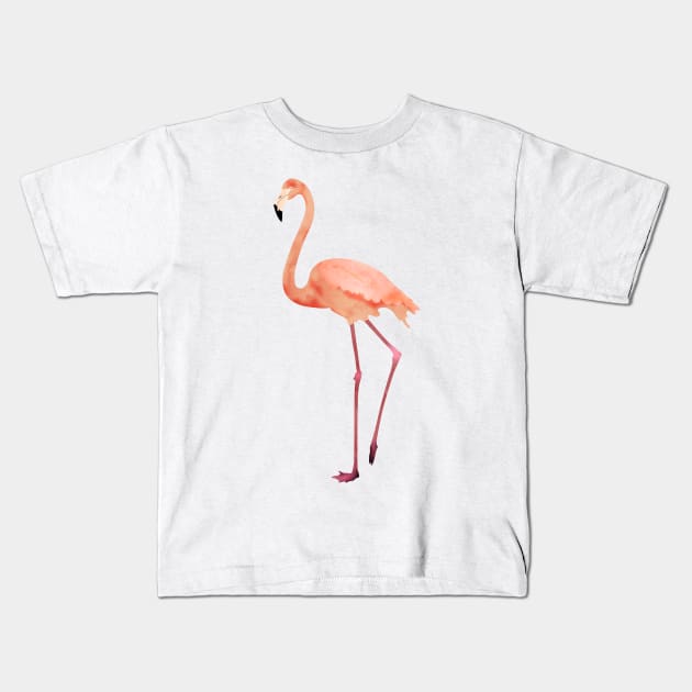 The Flamingo Dance navy background Kids T-Shirt by cesartorresart